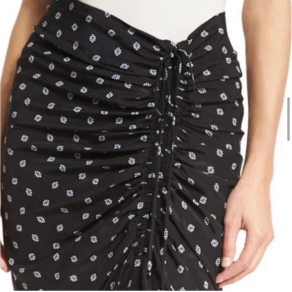 Veronica Beard Silk Midi Length Ruched Ari Skirt - Picture 4 of 4